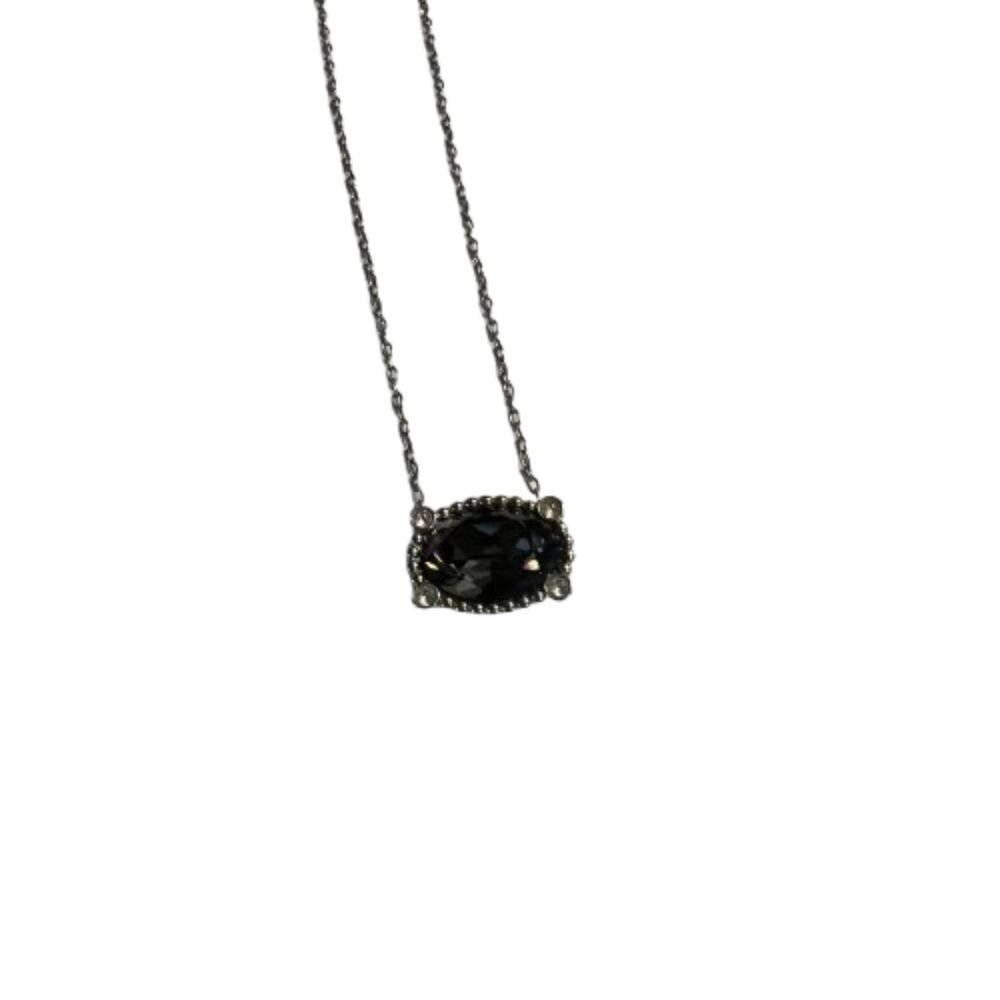 Swarovski Rosette Dark Colored Black Top Stone Necklace - Picture 5 of 12